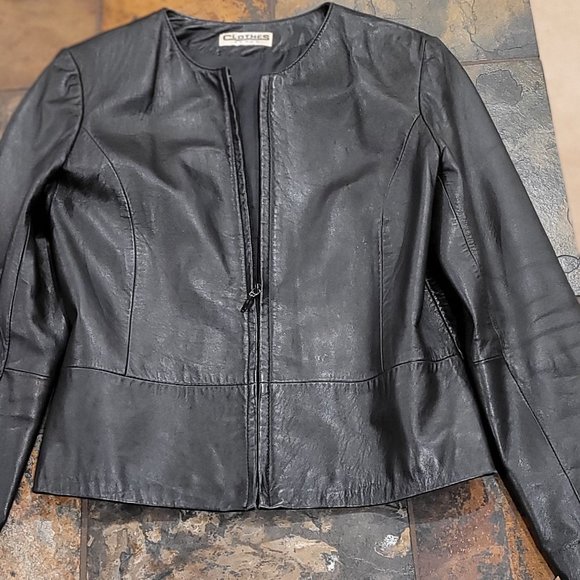 CLOTHES woman leather jacket, size M, black - Picture 5 of 5